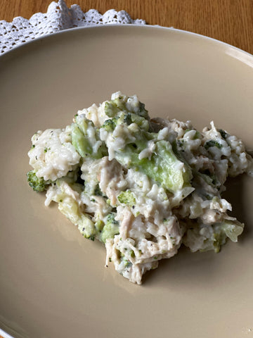 Cheesy Broccoli, Rice Casserole with Chicken