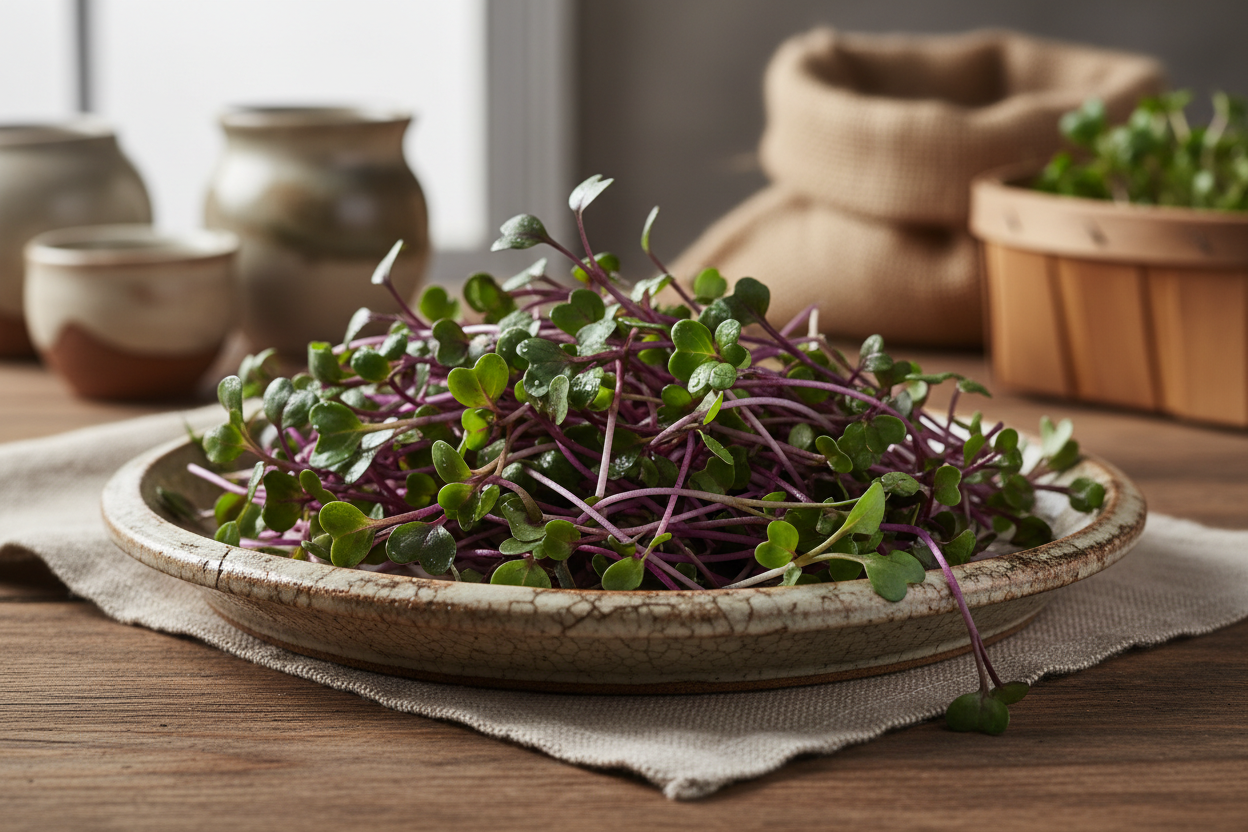 again with purple microgreens 