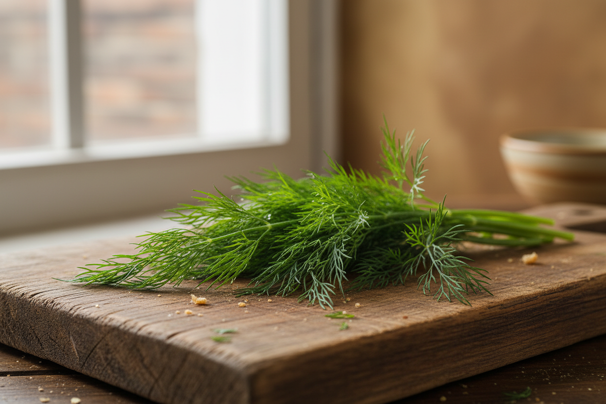 close up, rustic, simple, dill product photo