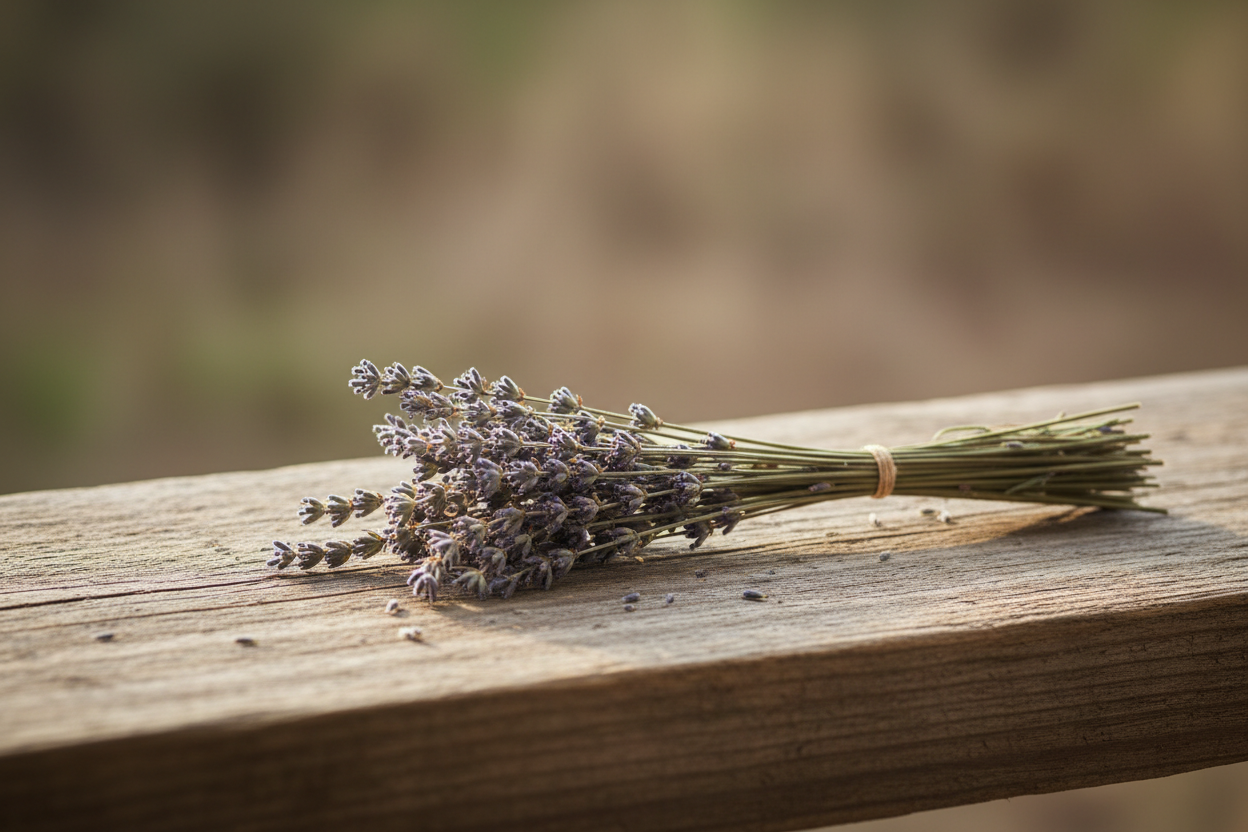 close up, rustic, simple product photo lavender